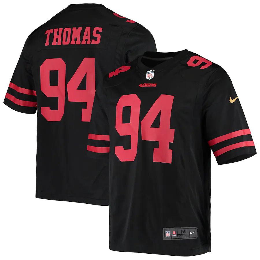 Men San Francisco 49ers #94 Solomon Thomas Nike Black Game Player NFL Jersey